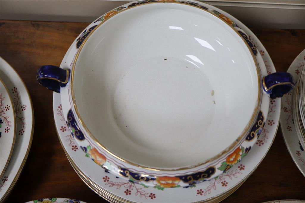 A Staffordshire S. Fielding & Co., Devon ware part dinner service, including graduated meat dishes and sauce, vegetable and soup ture